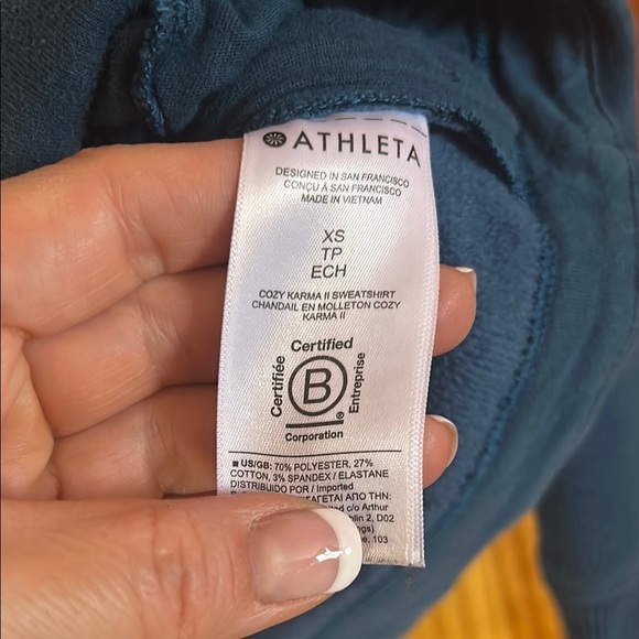 Athleta Teal Fleece Sweatshirt - Picture 4 of 7